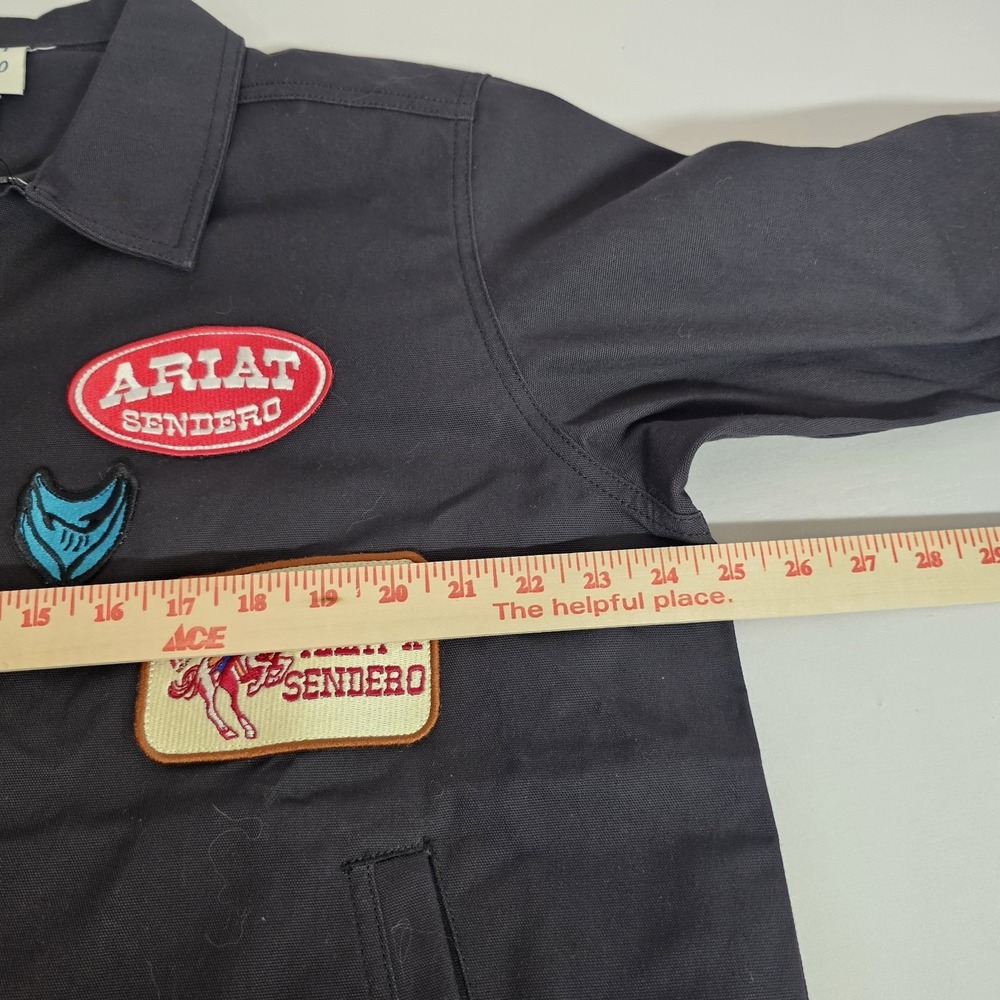 NEW Ariat X Sendero Stockton Jacket Mens Large Black Zip Front Patches Pockets - Picture 7 of 9